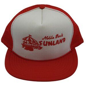 Vintage 90s Noble Park Funland Winner Mesh Trucker Snapback Hat Cap